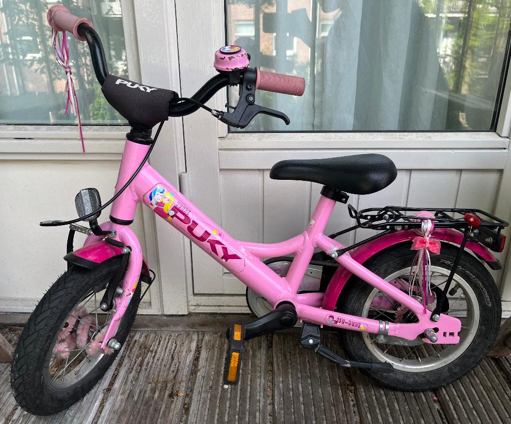Unicorn meisjes kinderfiets 12 inch, Ophalen, Zijwieltjes, Gebruikt, Puky