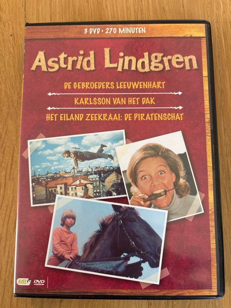 Astrid Lindgren 3 DVD Boxset: Leeuwenhart, Karlsson, Zeekraa, Avontuur, Gebruikt, Alle leeftijden, Boxset