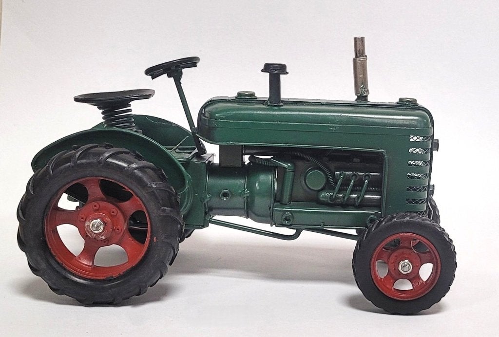 Groene tractor donker trekker miniatuur model metaal deco