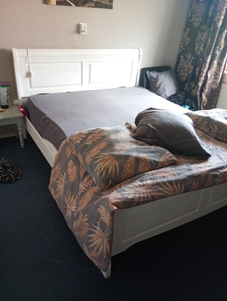 Bed ombouw, Ophalen, Gebruikt, Wit, Tweepersoons