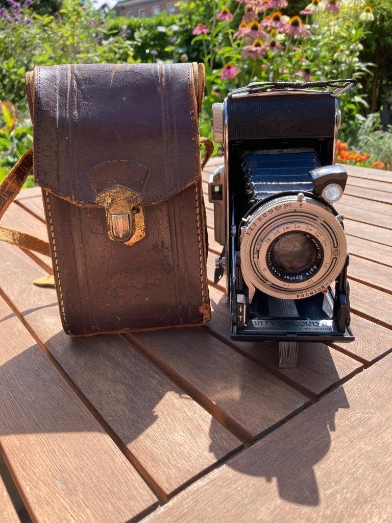 Agfa Billy Record II balgcamera met Apotar lens en tas, Ophalen of Verzenden, Fototoestel