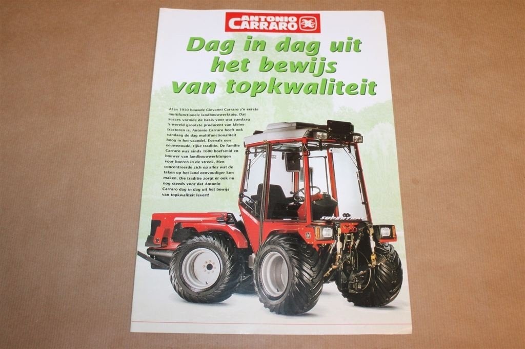 Brochure Antonio Carraro Tuintractor - 1995, Ophalen of Verzenden, Zo goed als nieuw, Tractor en Landbouw