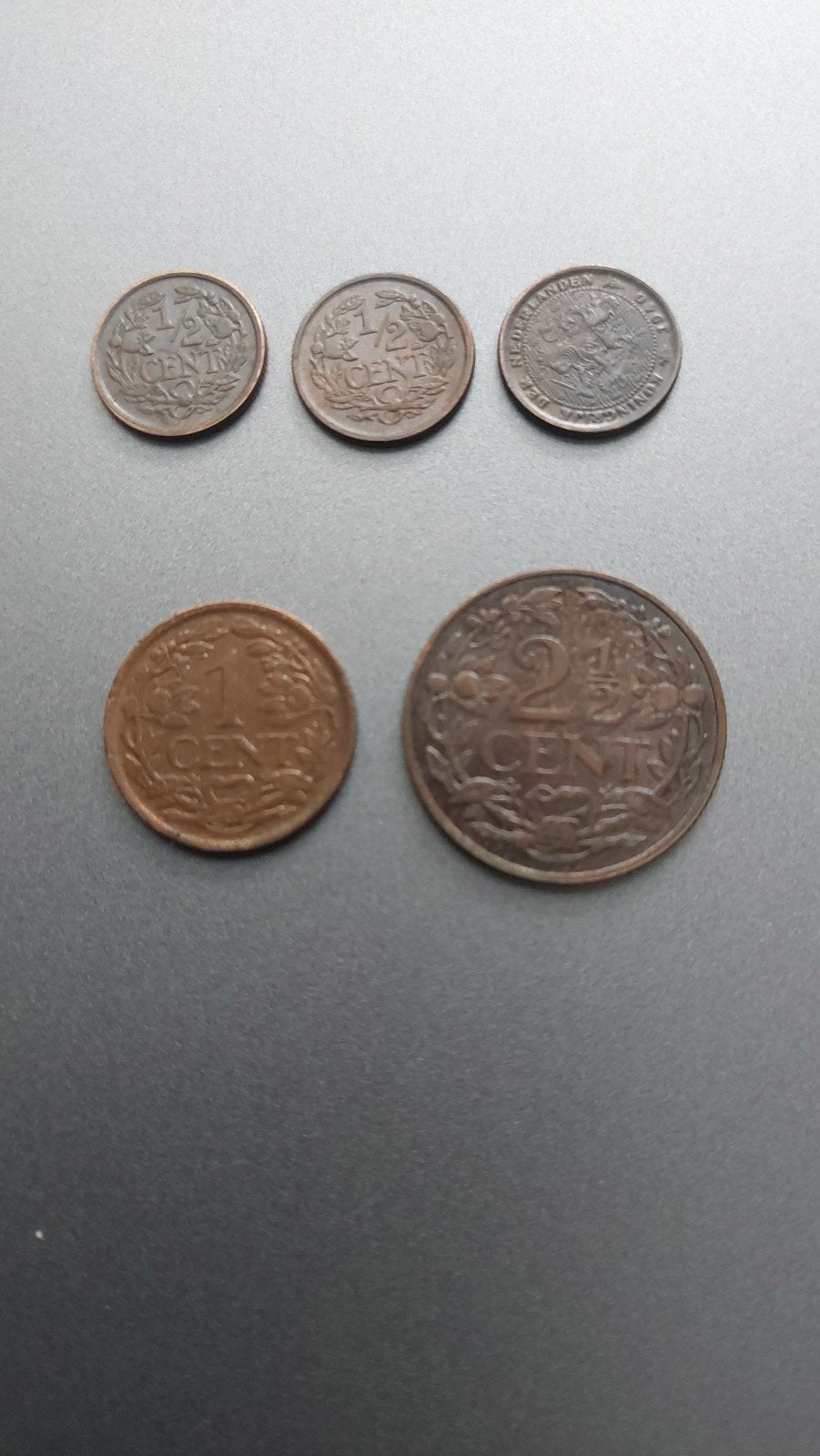 Nederlandse munten 1929-1940, Verzenden, Koningin Wilhelmina, Overige waardes