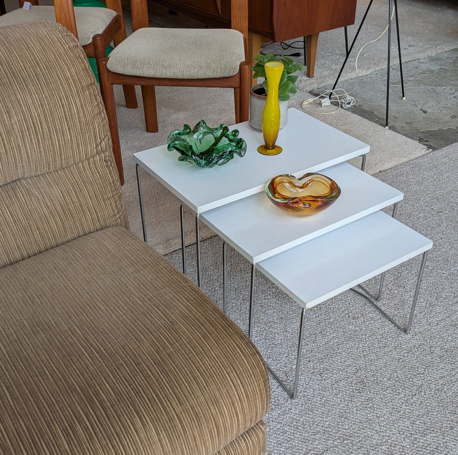 Vintage retro mimiset, nesting tables Brabantia, Ophalen, Minder dan 55 cm, Gebruikt, .