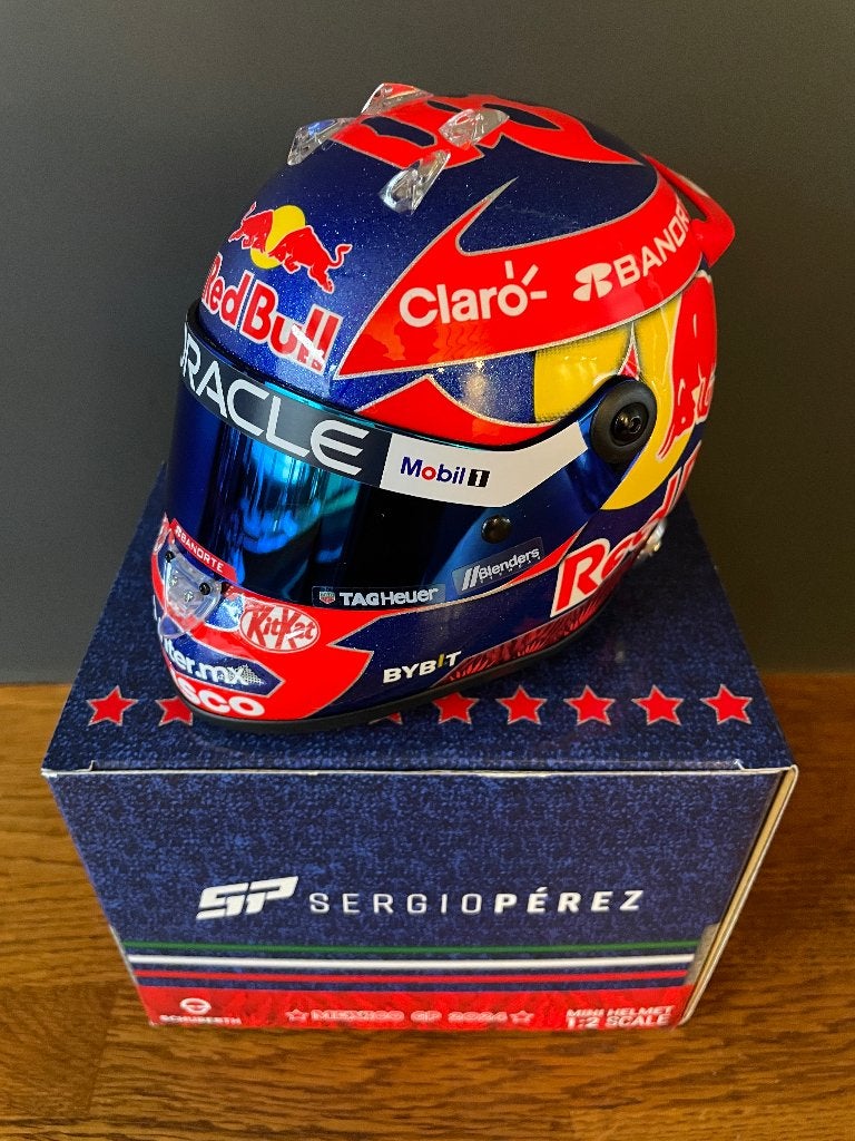 Sergio Perez Schubert Helm 1:2 GP Mexico 2024, Ophalen of Verzenden, Nieuw, Formule 1