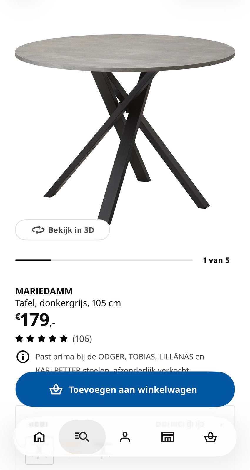 Eettafel zo goed als nieuw, Ophalen, 50 tot 100 cm, 100 tot 150 cm, Rond