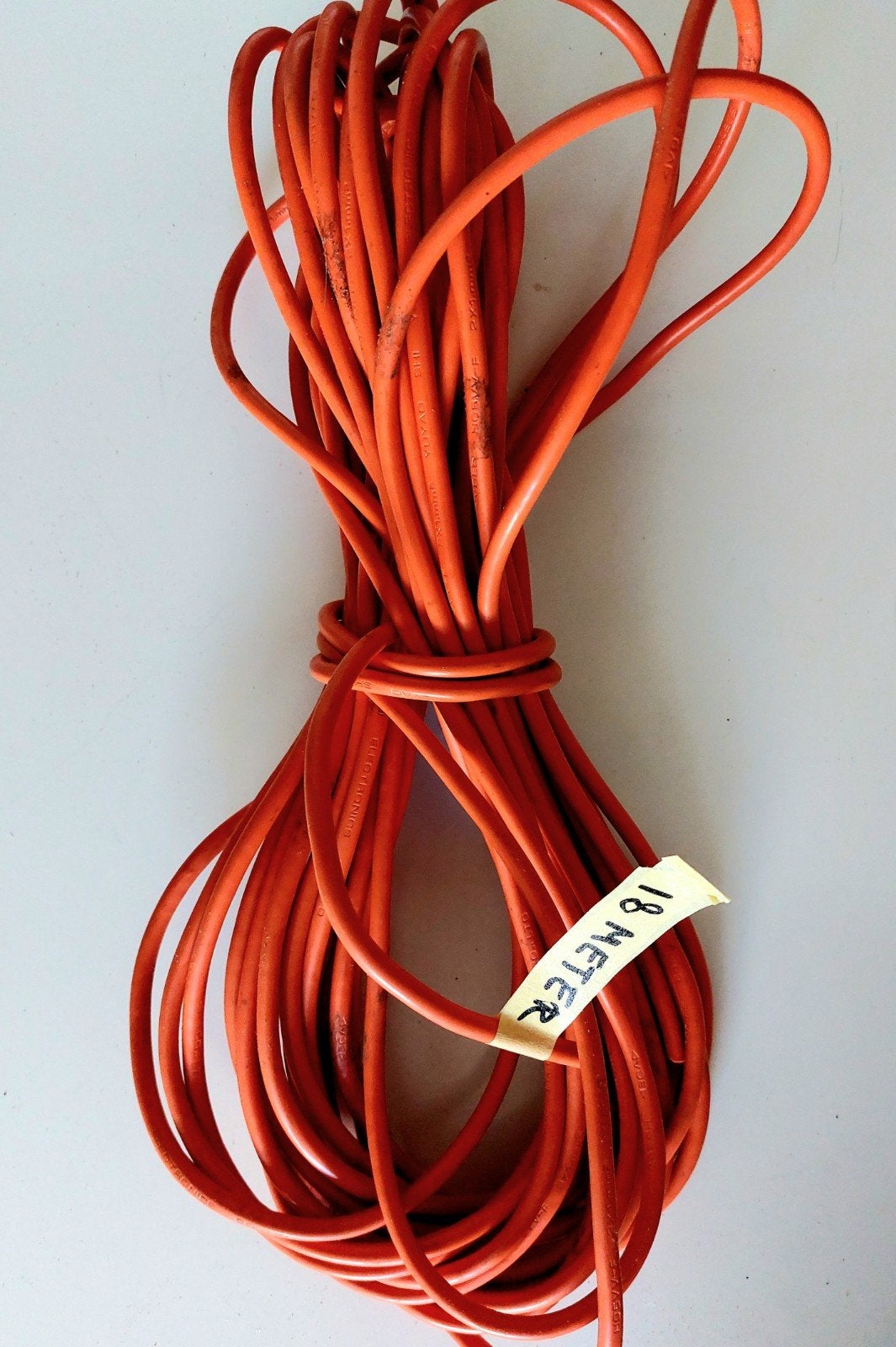 18m oranje elektriciteitsdraad 2x 1 qm, Doe-het-zelf en Verbouw, Elektra en Kabels, Ophalen, Gebruikt