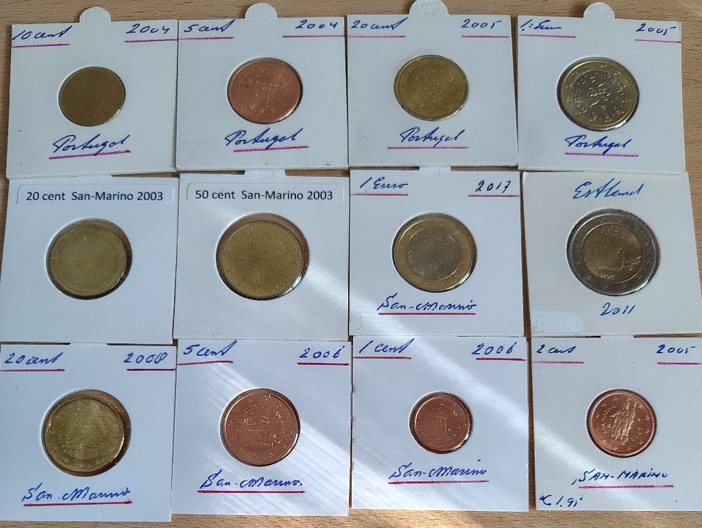 12 x div euro's Portugal-San Marino Estland, Ophalen of Verzenden, Portugal, 2 euro