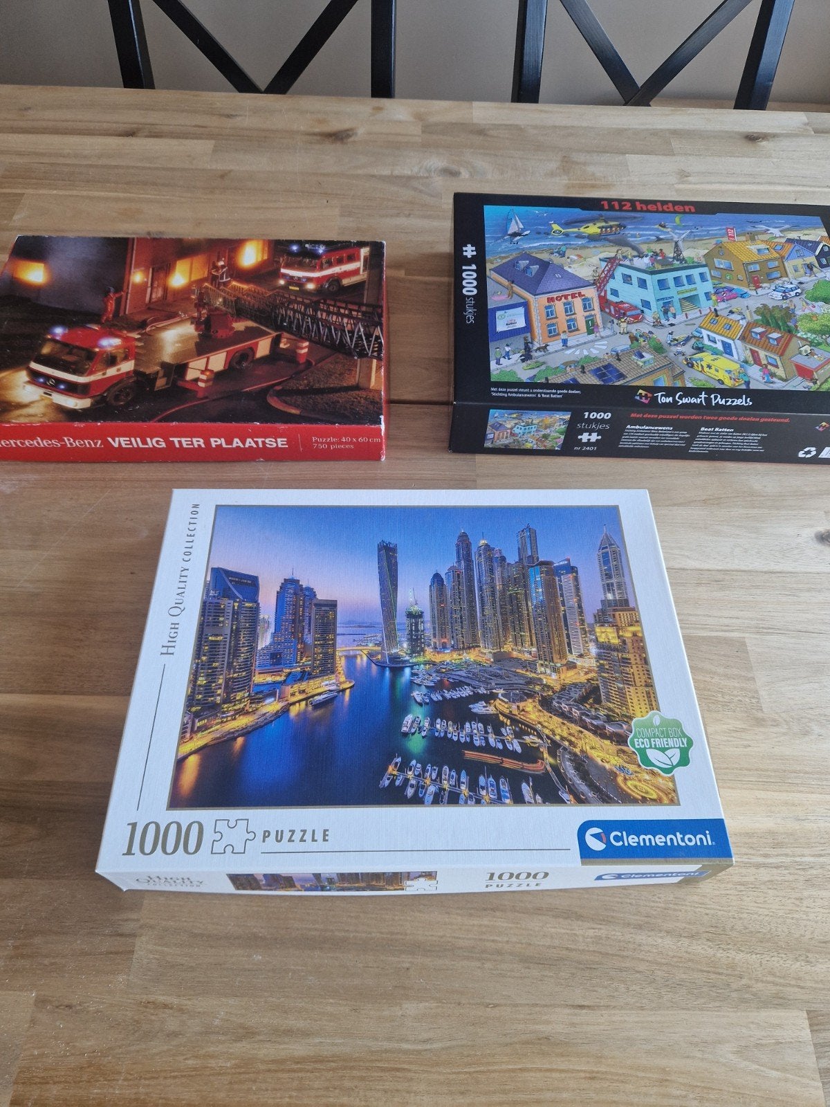 3 puzzels, Hobby en Vrije tijd, Ophalen, 500 t/m 1500 stukjes, Gebruikt