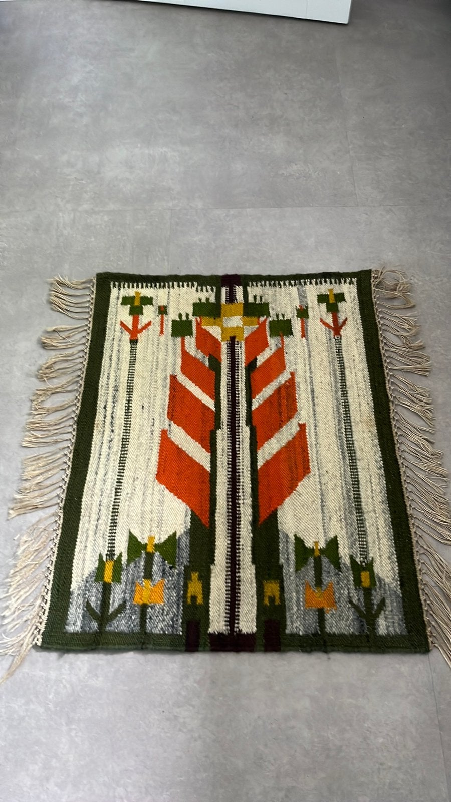 Kelim vintage kleed wol wandkleed vloerkleed 80x65, Verzenden, Zo goed als nieuw, Rechthoekig, 50 tot 100 cm
