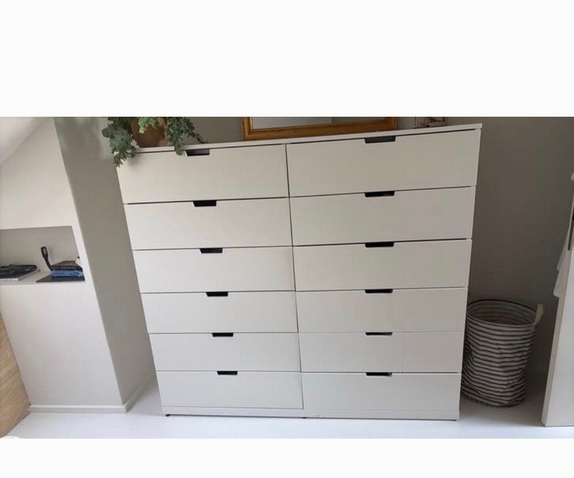 IKEA NORDLI ladekast met 12 lades, wit, Ophalen, 5 laden of meer, 100 tot 150 cm, 150 tot 200 cm