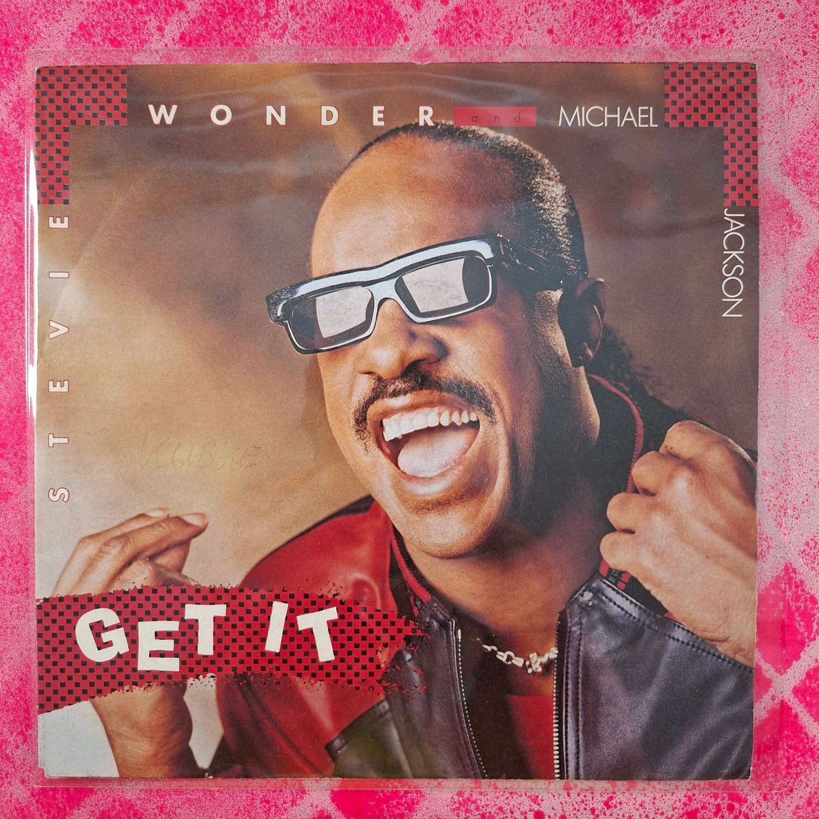 Michael Jackson en Stevie Wonder Get it single.        Star4, Beschermende buitenhoes, Ophalen of Verzenden, Gebruikt, Pop