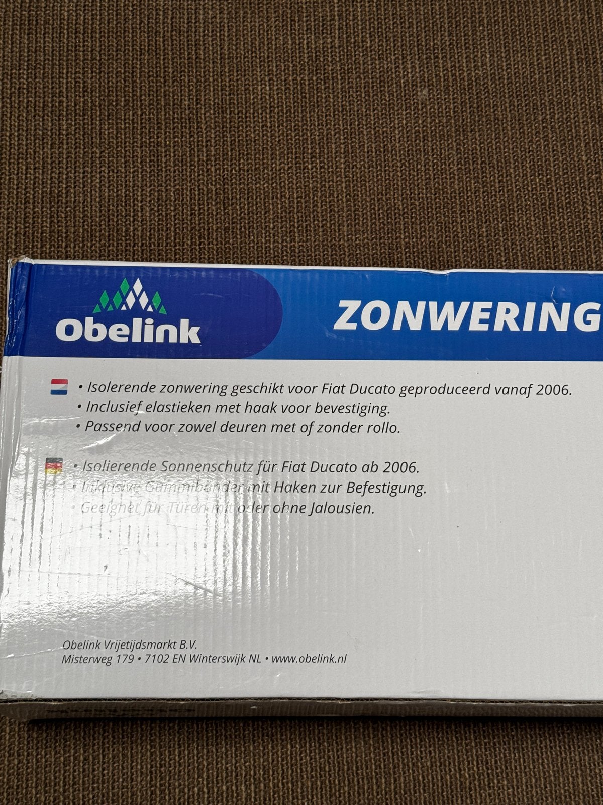Obelink Zonwering Fiat Ducato vanaf 2006, Ophalen of Verzenden, Zo goed als nieuw