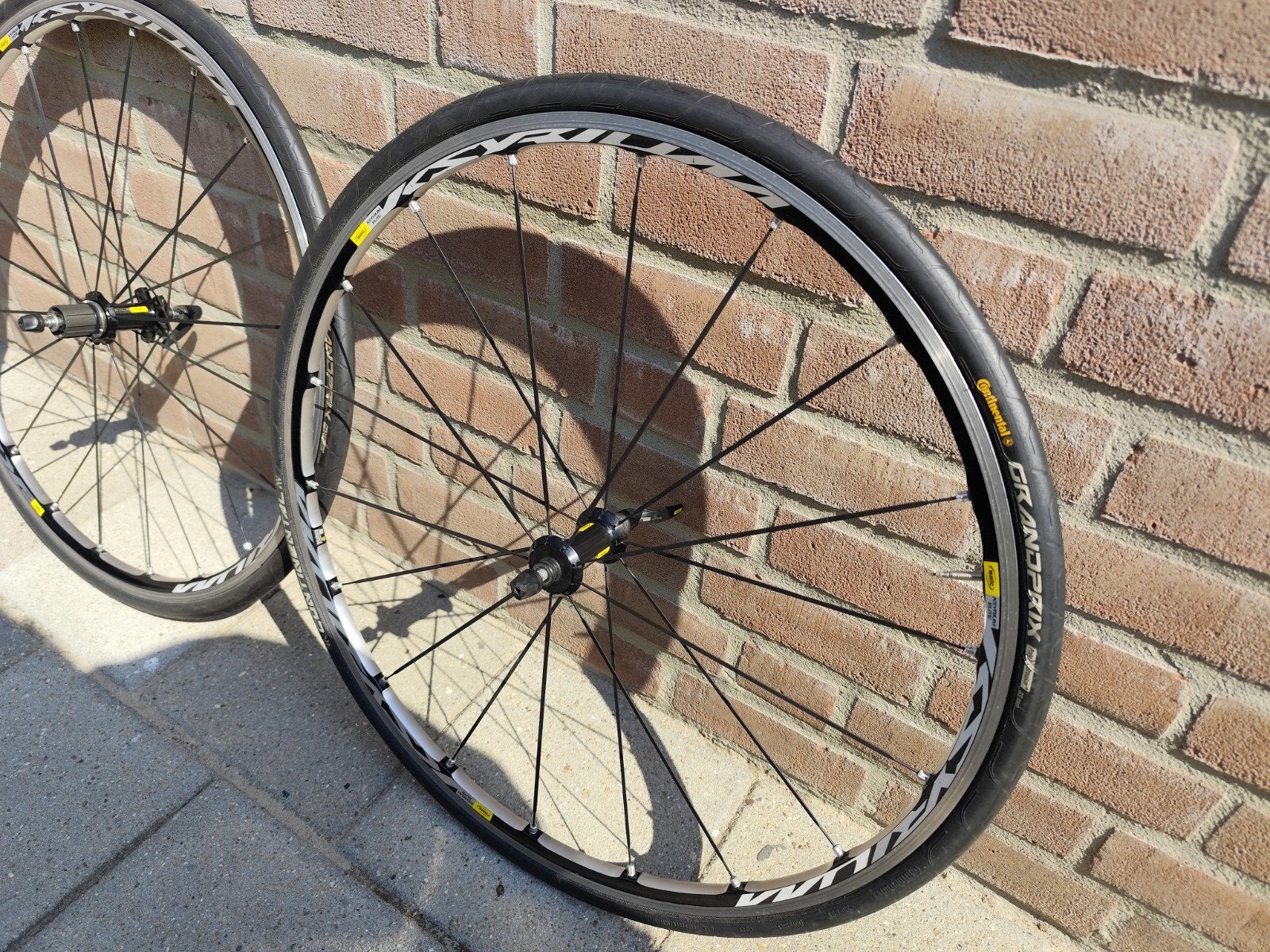 Mavic Ksyrium Elite Wielset met continental banden, Fietsen en Brommers, Fietsonderdelen, Gebruikt, Aluminium, Mavic, Racefiets