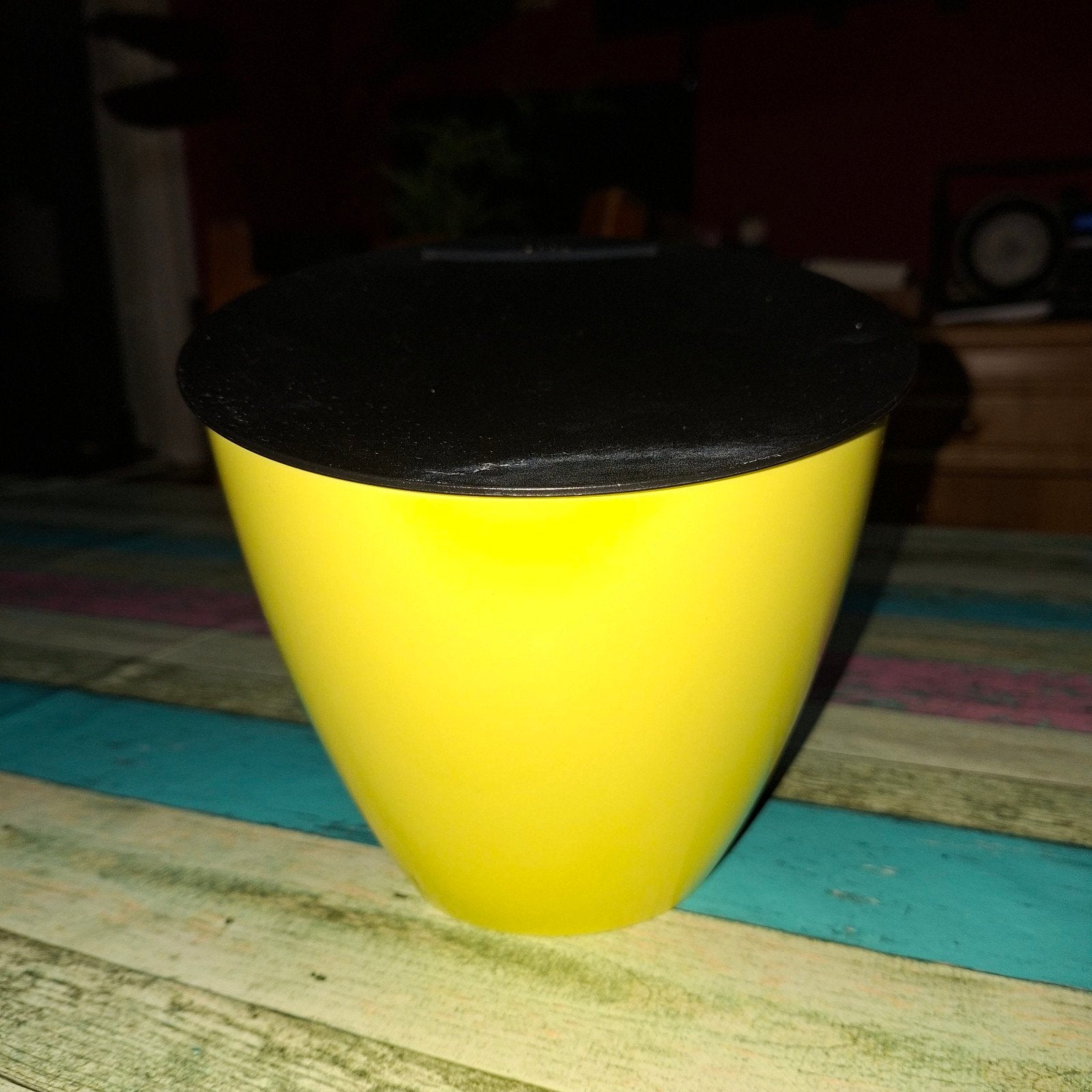Mepal mini prullenbak - gif groen/geel, Caravans en Kamperen, Ophalen, Gebruikt