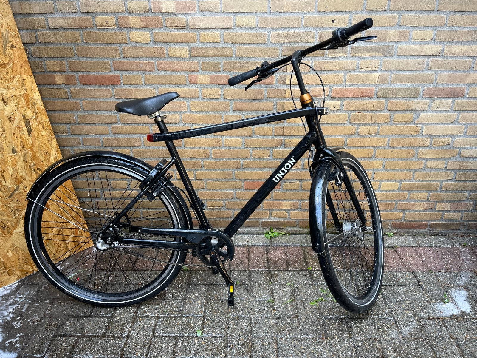 Union herenfiets - Zwart, Gebruikt, Terugtraprem, Gebruikt, Versnellingen, 57 tot 61 cm