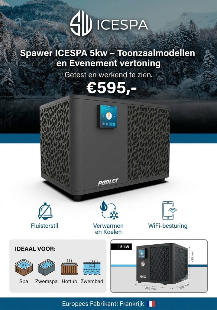 NaZomer aanbieding! Spawer IceSpa 5 Touchscreen Warmtepomp, Tuin en Terras, Zwembad-toebehoren, Ophalen of Verzenden, Zo goed als nieuw