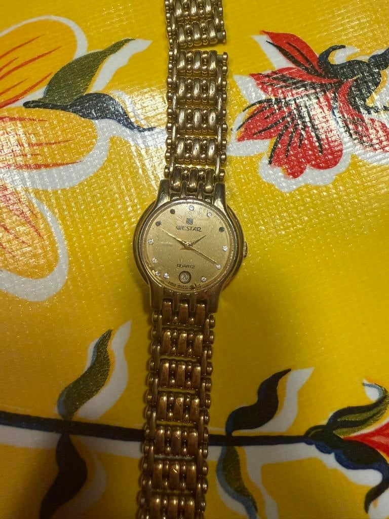18k gold plated horloge( iemand met kennis?), Sieraden, Tassen en Uiterlijk, Horloges | Dames, Ophalen of Verzenden, Zo goed als nieuw