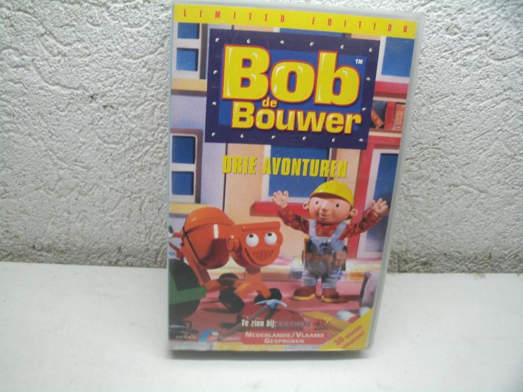 vhs 160a bob de bouwer drie avonturen ned en vlaams, Cd's en Dvd's, VHS | Kinderen en Jeugd, Alle leeftijden, Ophalen of Verzenden