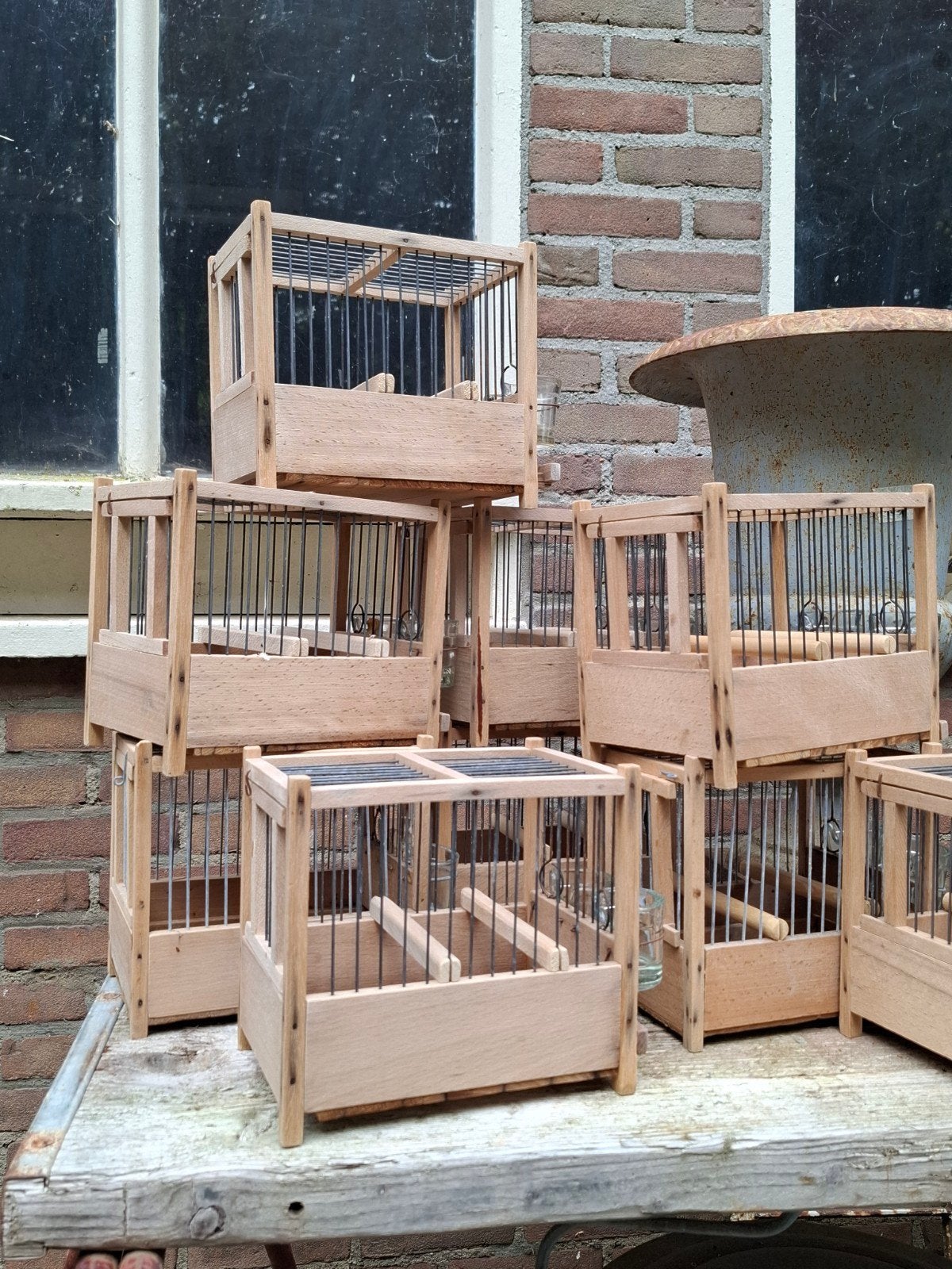 Oud vintage vogelkooitje zangkooi, Ophalen of Verzenden