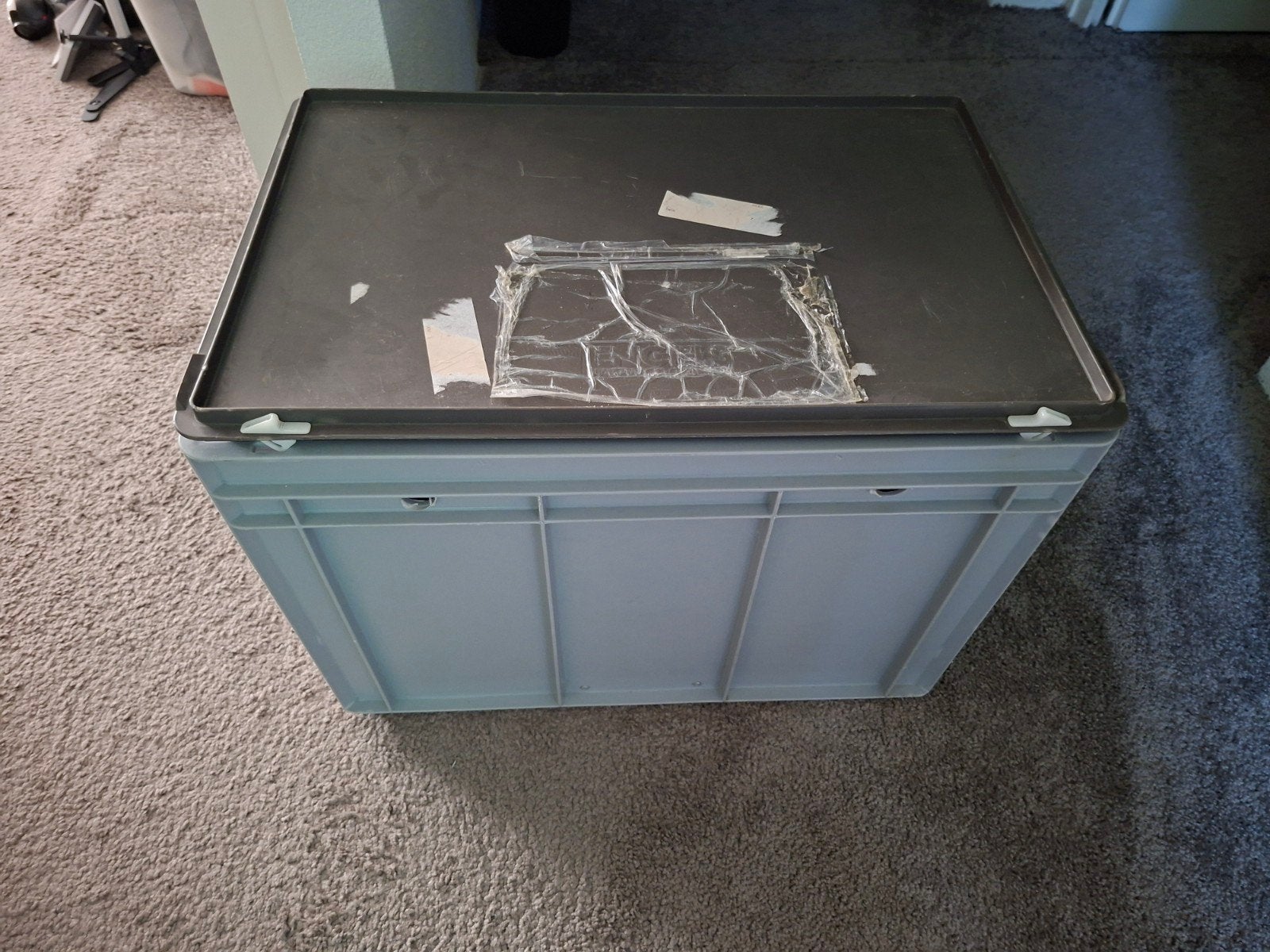 Grijze opbergbox met deksel, 50 – 75, 50 tot 100 cm, Ophalen of Verzenden, Zo goed als nieuw