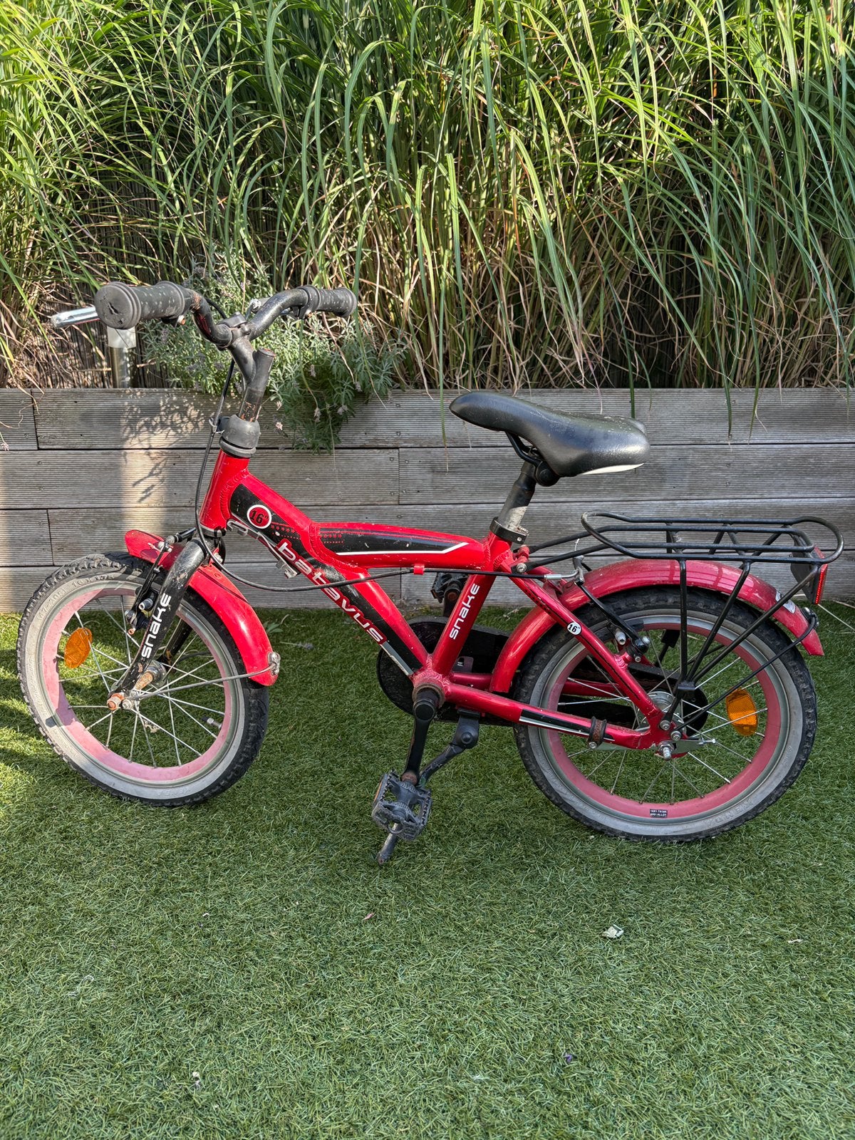 rode Batavus Snake 16-inch kinderfiets, Ophalen, Zo goed als nieuw, 16 tot 20 inch