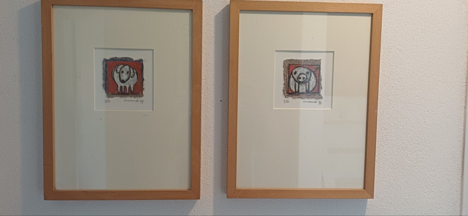 2x ingelijste kunstprint van Hans Innemee- gesigneerd '97, Ophalen