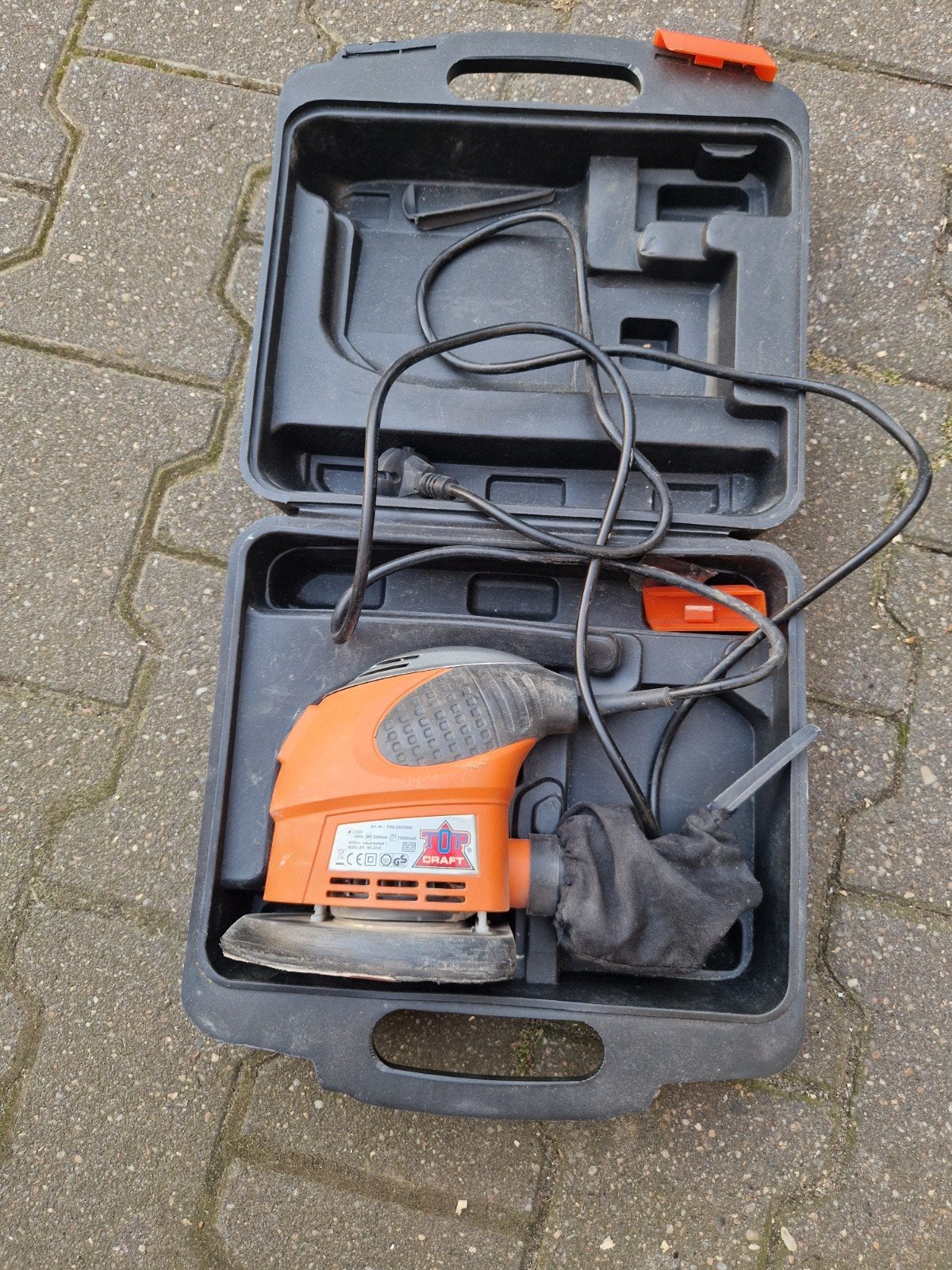 Top Craft Vlakschuurmachine, schuurmuis in koffer, Doe-het-zelf en Verbouw, Ophalen, Gebruikt, Minder dan 600 watt, Vlakschuurmachine