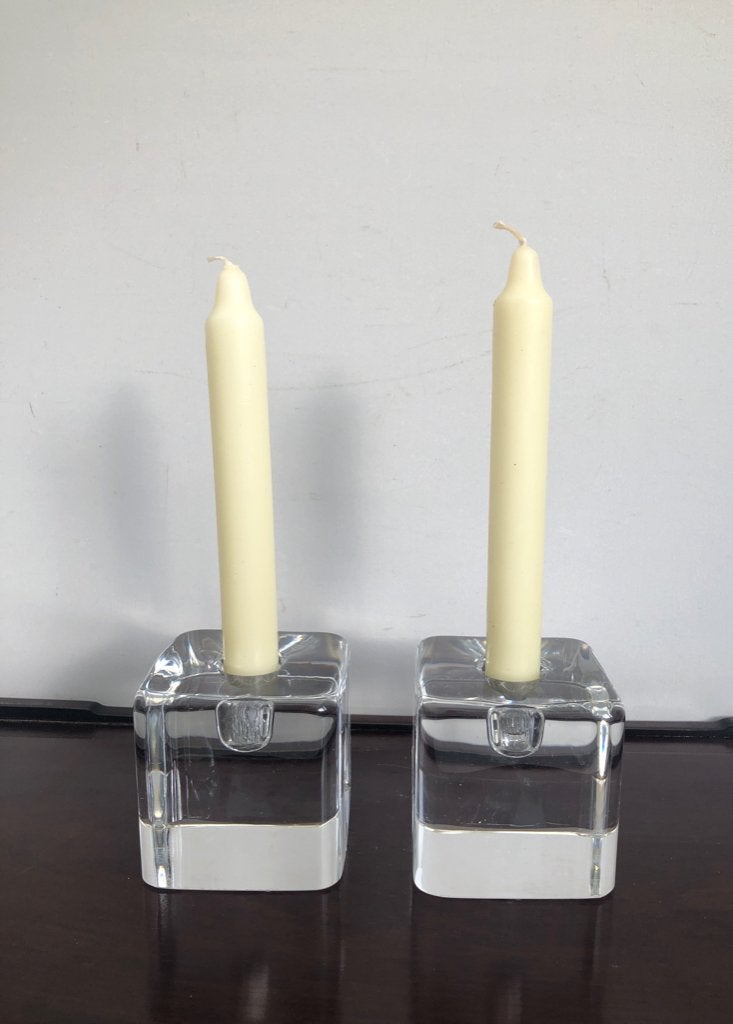 2 Goran Warff Kosta Boda kandelaars - Gesigneerd - Jr 60/70, Ophalen of Verzenden, Kristal