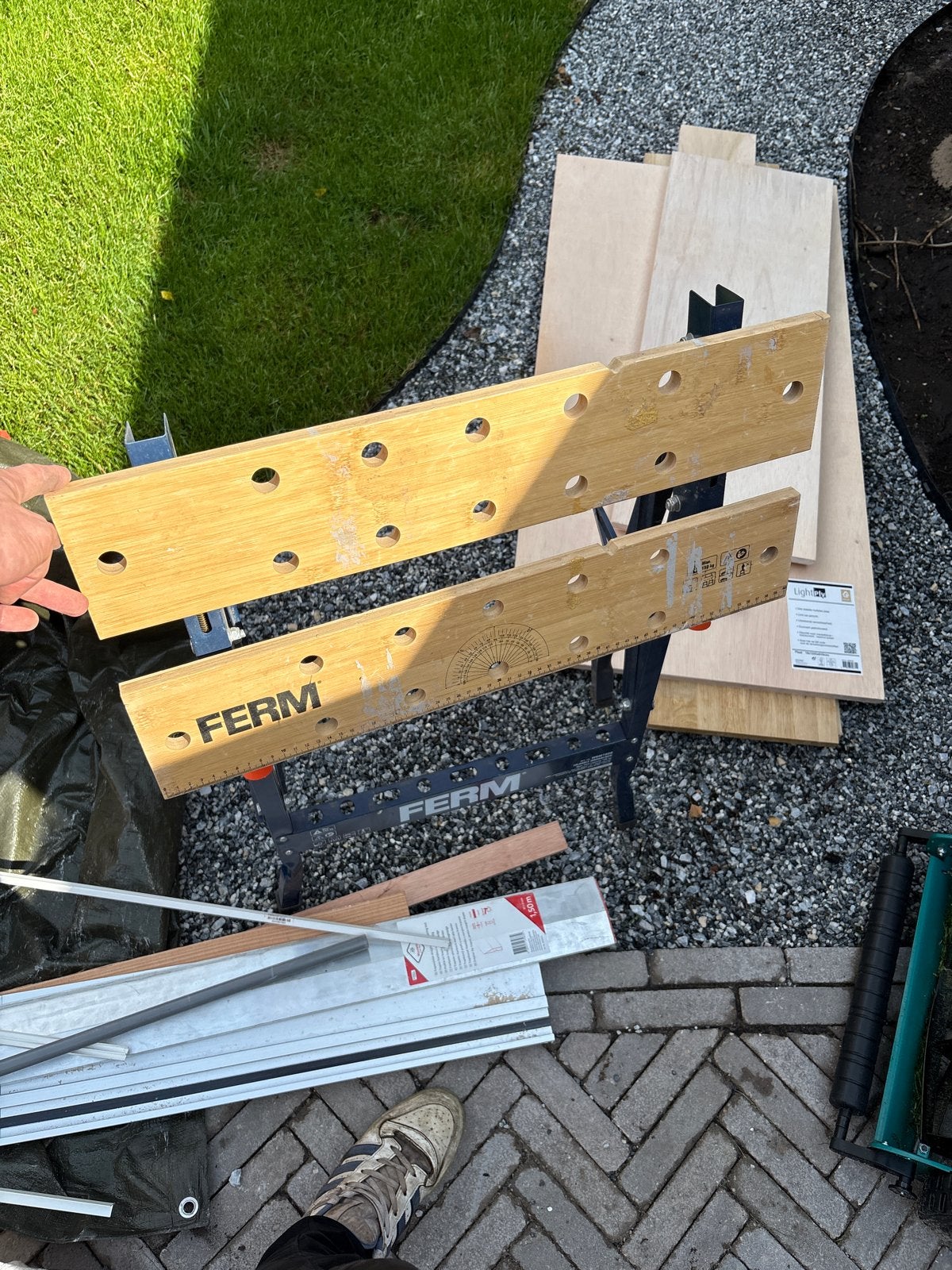 Ferm Workmate Werkbank - Inklapbaar en met Bankschroef, Ophalen, Gebruikt, 70 tot 120 cm, Bankschroef