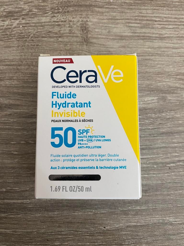 Cerave fluide hydratant spf 50, Ophalen, Nieuw, Gehele gezicht, Overige typen