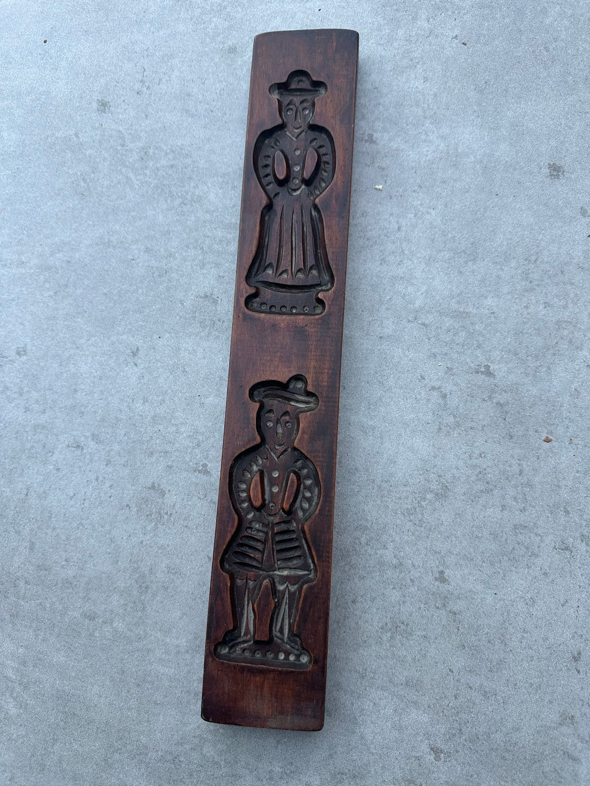 Antieke houten koekjesvorm met figuren, Ophalen of Verzenden