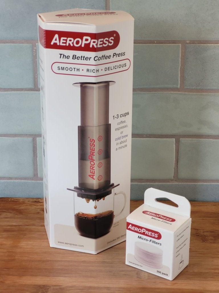 AeroPress Original Classic + 350 extra filters | Bundel, Witgoed en Apparatuur, Overige modellen, Nieuw, Gemalen koffie, Ophalen of Verzenden
