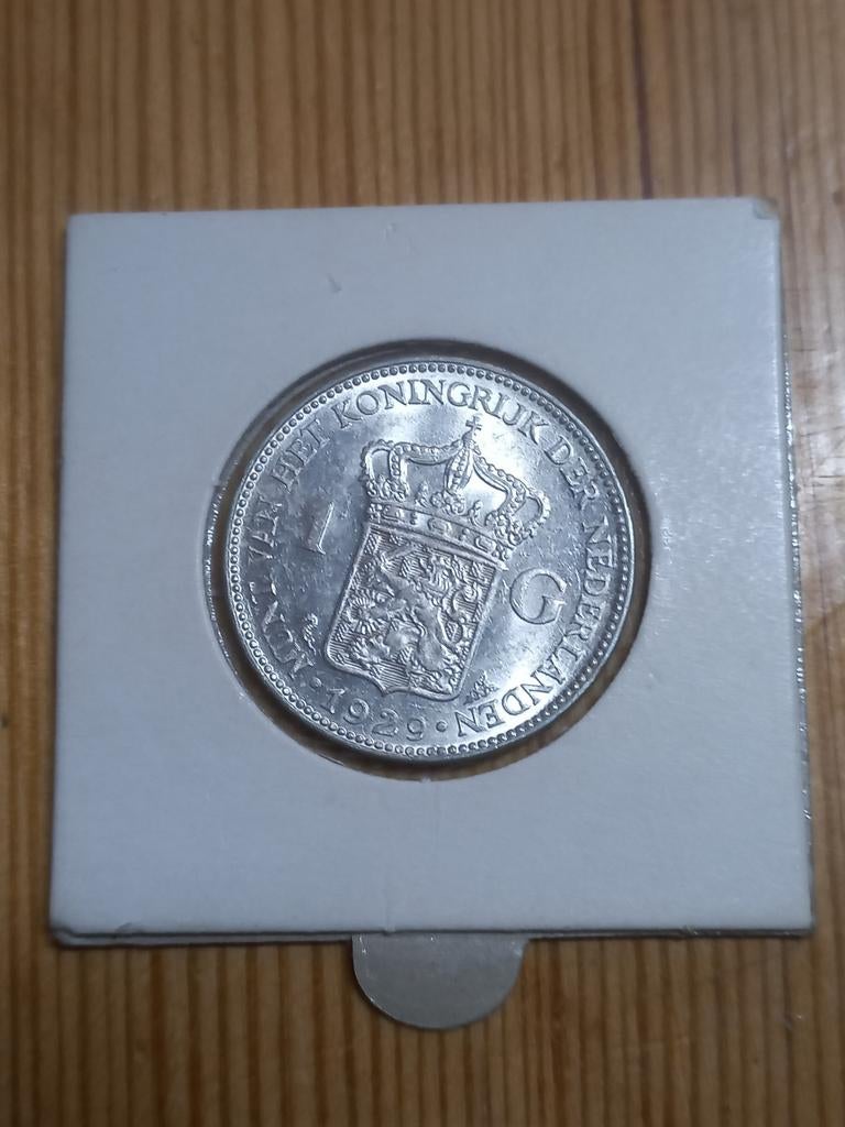 Nederland 1 gulden 1929 zilver, Postzegels en Munten, Munten | Nederland, Ophalen of Verzenden, Koningin Wilhelmina, 1 gulden