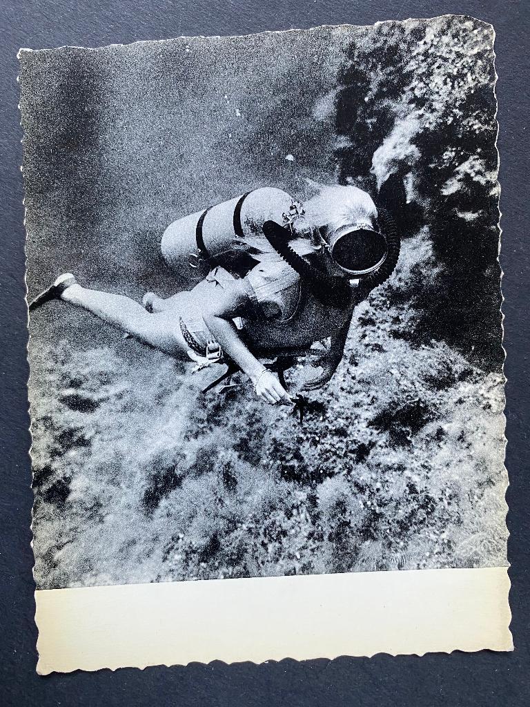 Ansichtkaart Cousteau duiker / 1959, Ophalen of Verzenden, 1940 tot 1960, Gelopen, Overige thema's