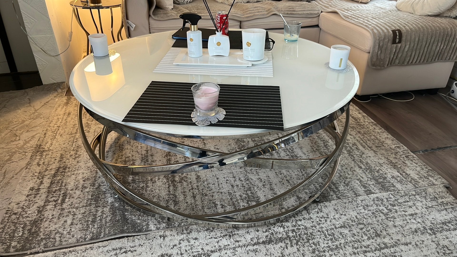 Salon tafel in gode staat, 100 tot 150 cm, Zo goed als nieuw, Minder dan 50 cm, Rechthoekig