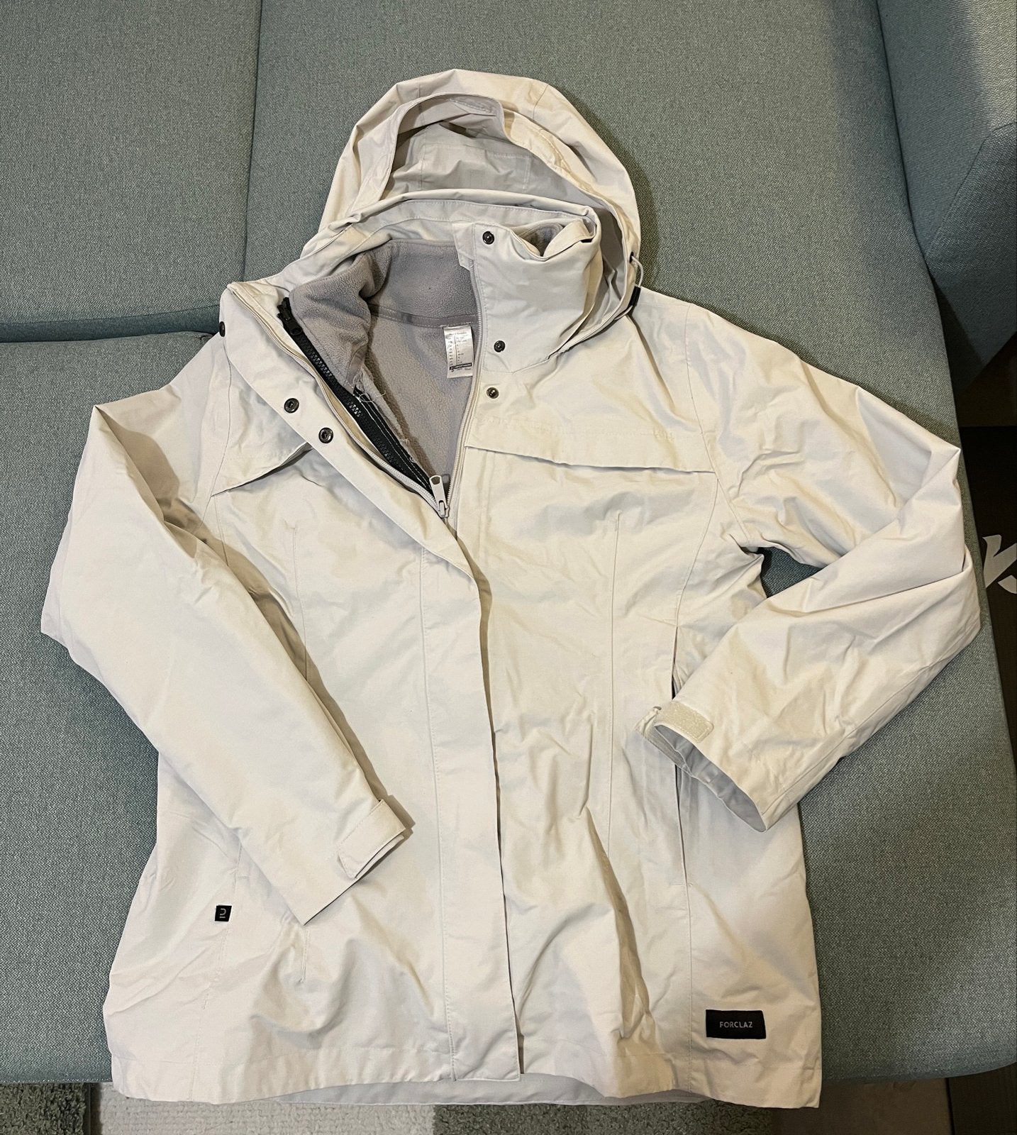 Forclaz dames outdoor jas - beige, Kleding | Dames, Ophalen, Zo goed als nieuw, Maat 42/44 (L), Beige
