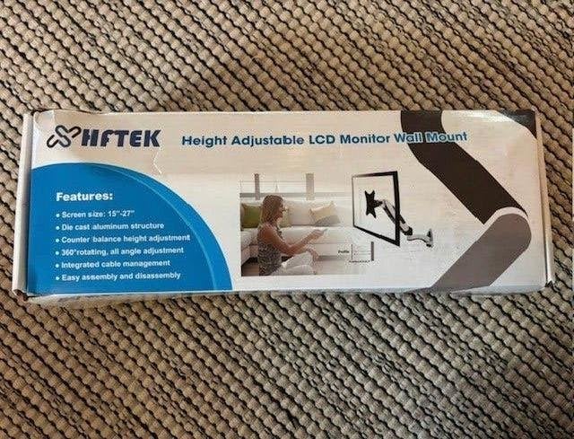 Schermbeugel HFTEK LCD Monitor Wandsteun, model HFI8DW, In hoogte verstelbaar, Nieuw, Ophalen of Verzenden, Van 15 tot en met 27 inch