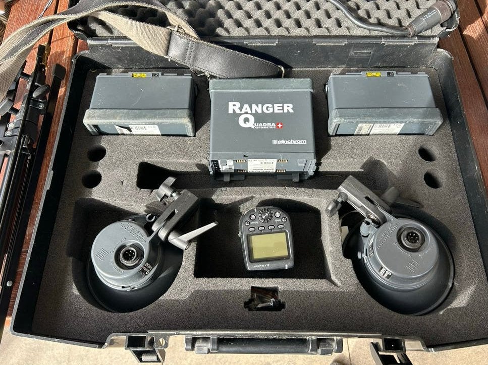 Elinchrom Ranger Quadra met 2 koppen en accessoires, Ophalen, Gebruikt, Complete fotostudio, Draadloos