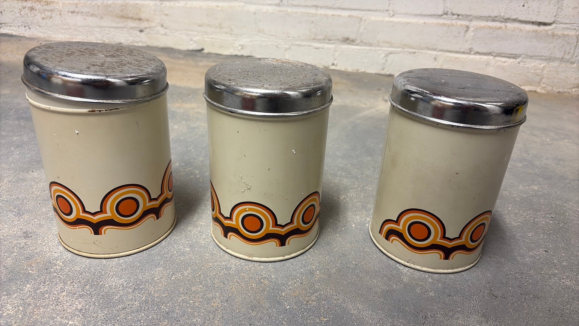Vintage seventies blikken (3), Ophalen, Gebruikt, Overige