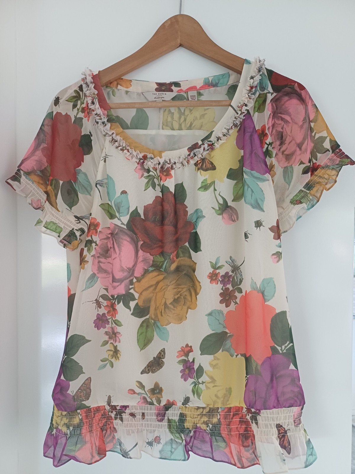 Ted Baker blouse maat 3 / maat 40, Maat 38/40 (M), Meerkleurig, Ophalen of Verzenden, Zo goed als nieuw