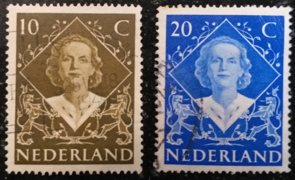 POSTZEGELS NEDERLAND INHULDIGING JULIANA 1948 GESTEMP, Verzenden, Na 1940, Gestempeld