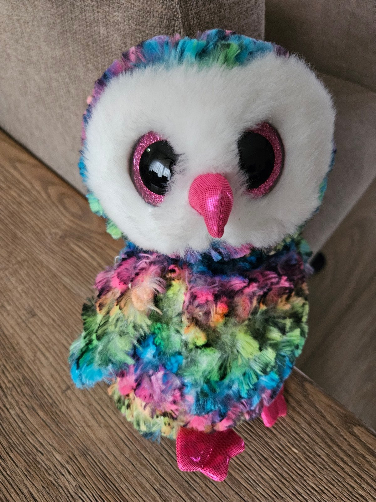 Ty Beanie Boo Uil - Kleurrijk en Schattig Knuffeldier, Overige karakters, Overige typen, Ophalen of Verzenden, Zo goed als nieuw