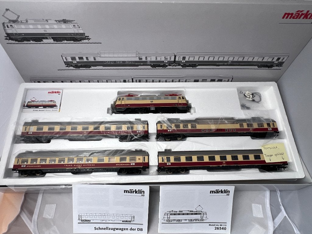 Märklin H0, TEE-set „Rheinpfeil” met 4 rijtuigen. Mä 26540, Wisselstroom, Treinset, Ophalen of Verzenden, Zo goed als nieuw
