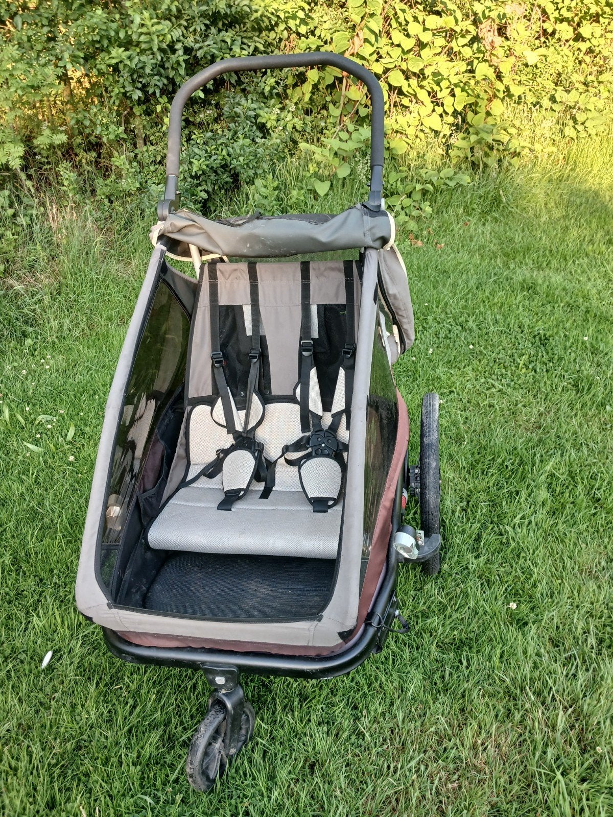 XLC Kinderkar/Fietskar met vering en opvouwbaar, Ophalen, Kinderkar, 40 tot 60 kg, Opvouwbaar