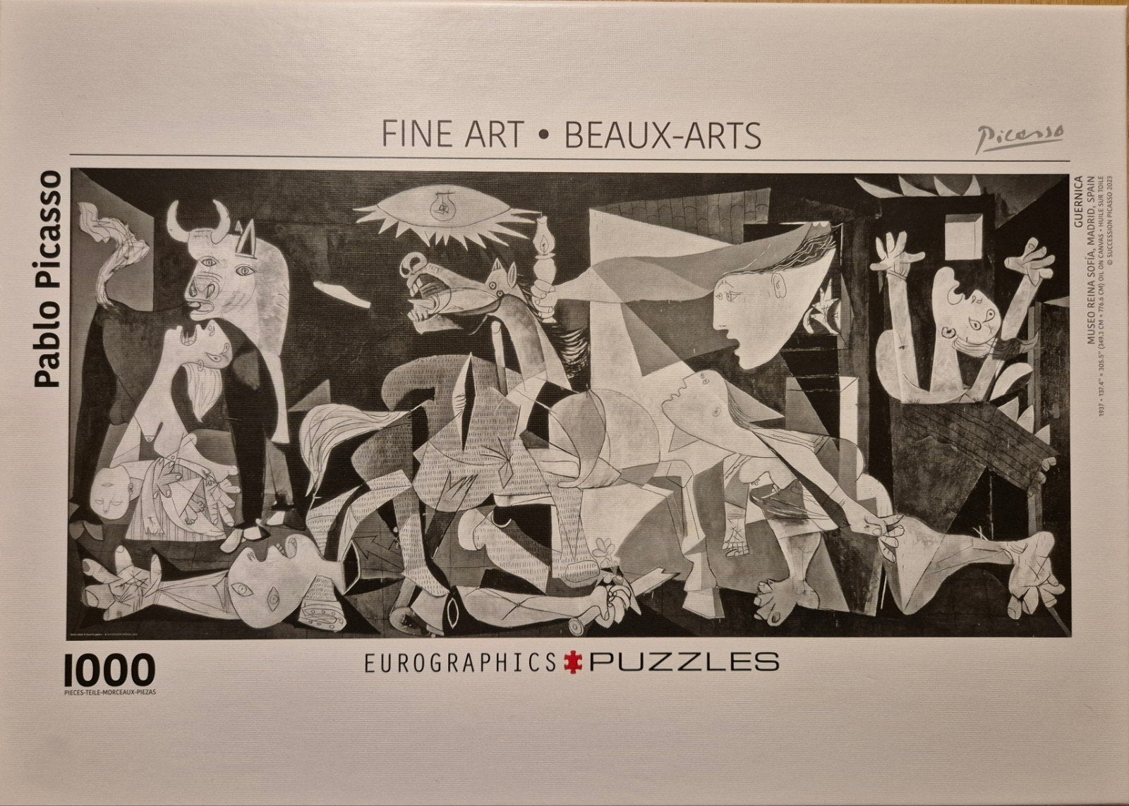 Eurographics Puzzel Picasso Guernica 1000 stukjes, Ophalen of Verzenden, 500 t/m 1500 stukjes, Zo goed als nieuw, Legpuzzel