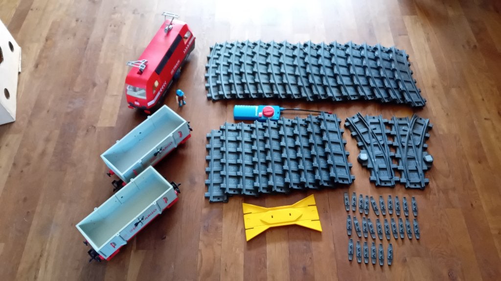 4010 Trein set Plaimobil iclusief extra wagon en rails, Kinderen en Baby's, Speelgoed | Playmobil, Gebruikt, Complete set, Voertuig
