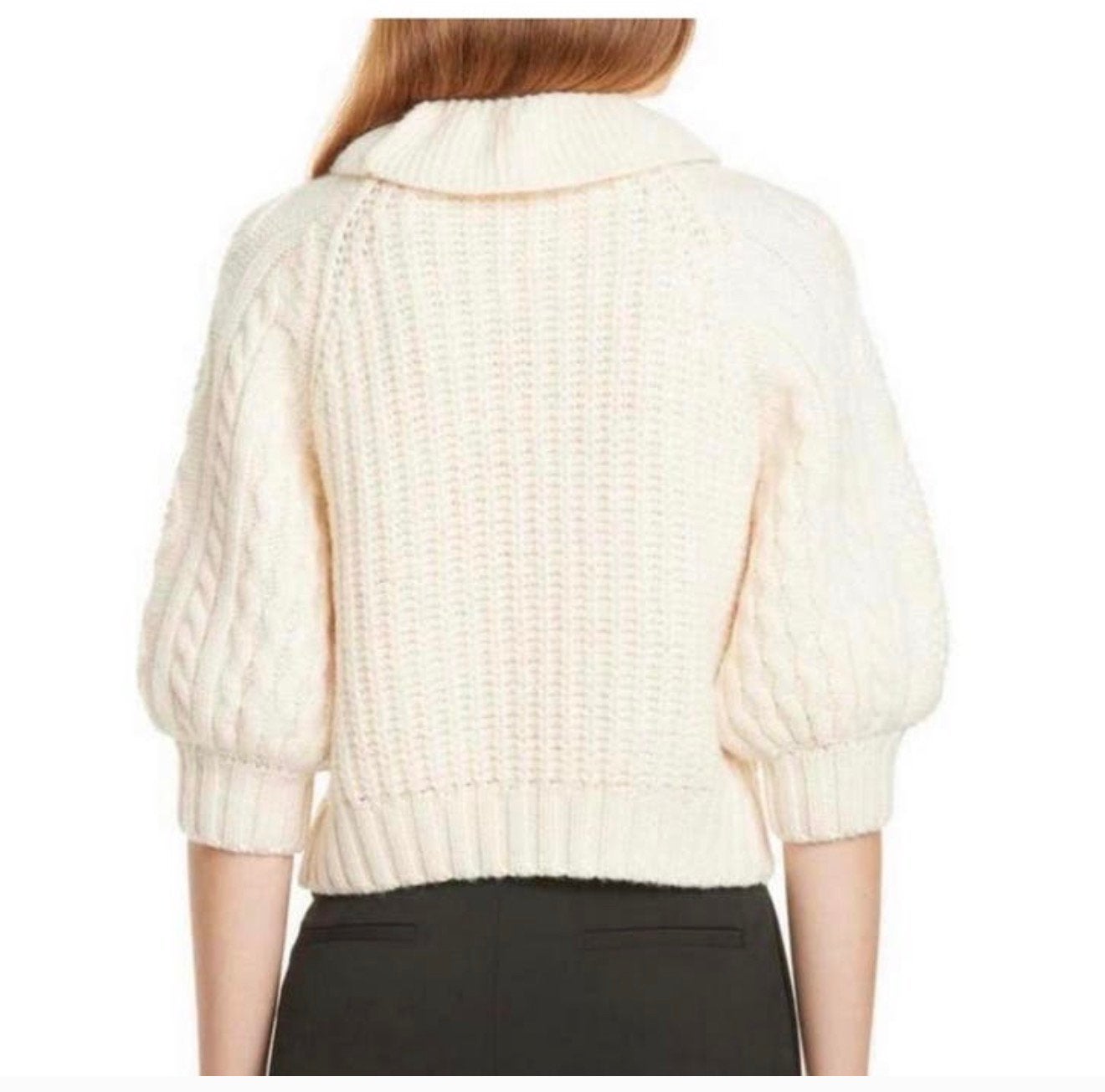 Red Valentino Zeldzame korte Kabeltrui XS Pierrotkraag strik, Wit, Ophalen of Verzenden, Zo goed als nieuw, H