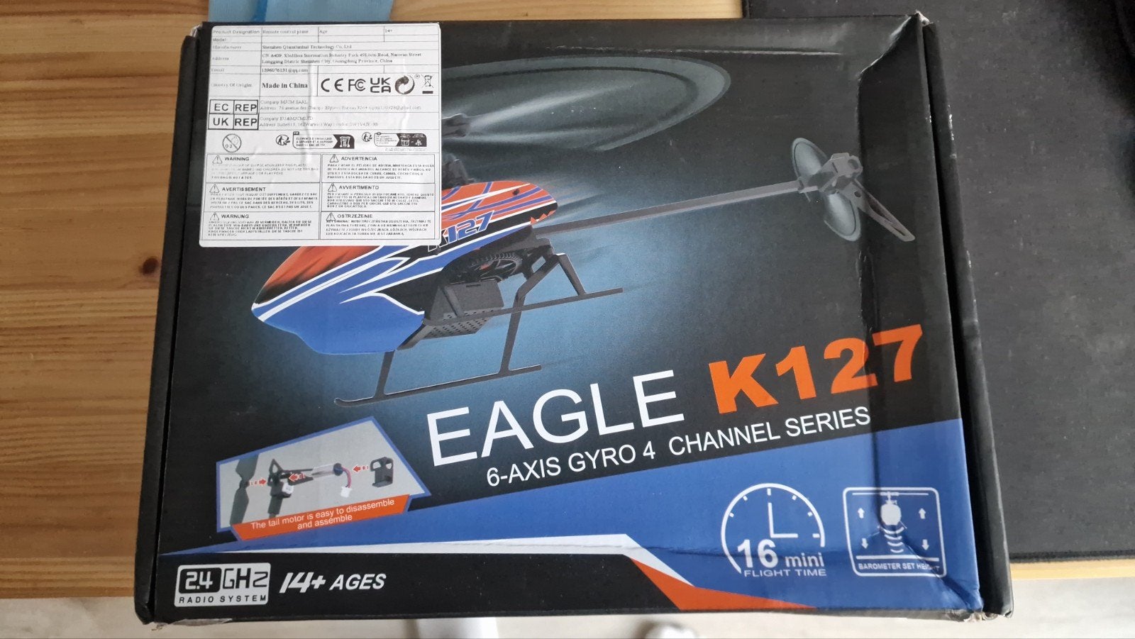 XK K127 Eagle RC Helikopter 6-assige Gyro 4-kanaals, Elektro, RTF (Ready to Fly), Helikopter, Nieuw