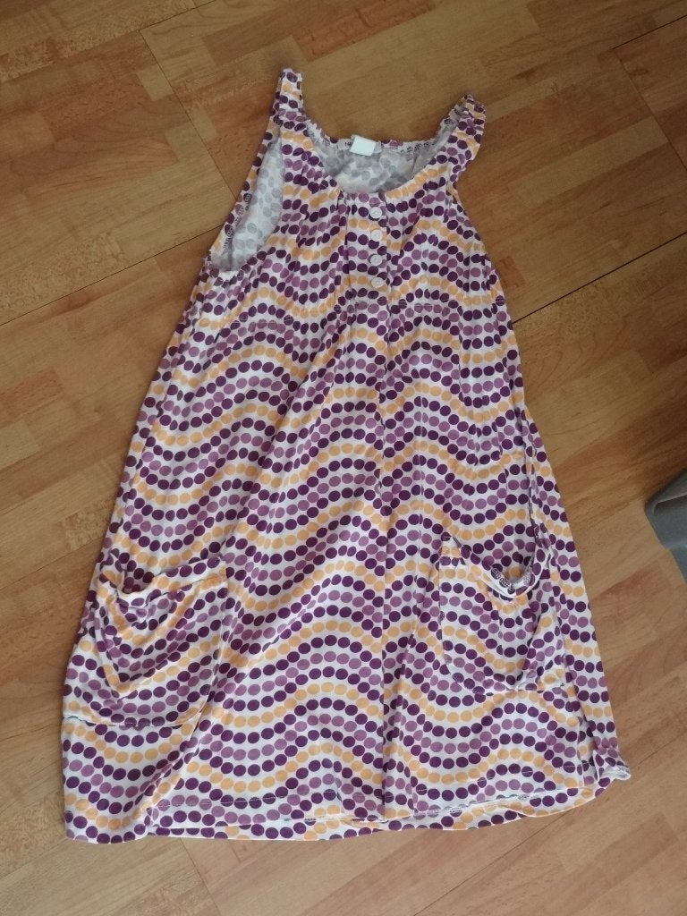 paars met oranje bolletjes jurk mt 146 bijpassende legging, Ophalen of Verzenden, Zo goed als nieuw, Meisje, Jurk of Rok